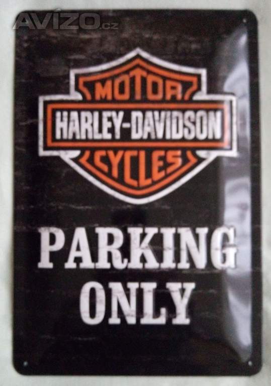 Plechová cedule: Harley-Davidson Parking Only (20cmx30cm)